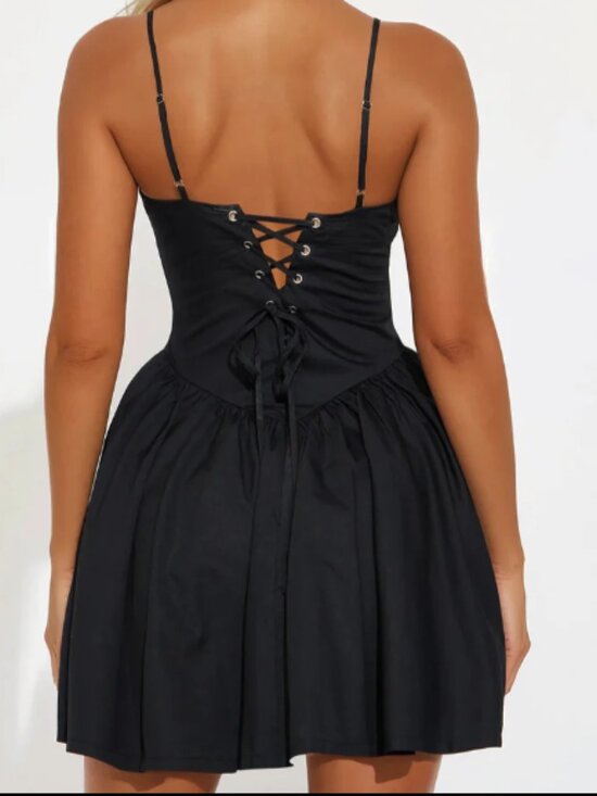 Fashion Nova Dresses & Skirts - Edgy Black Poplin Mini Dress